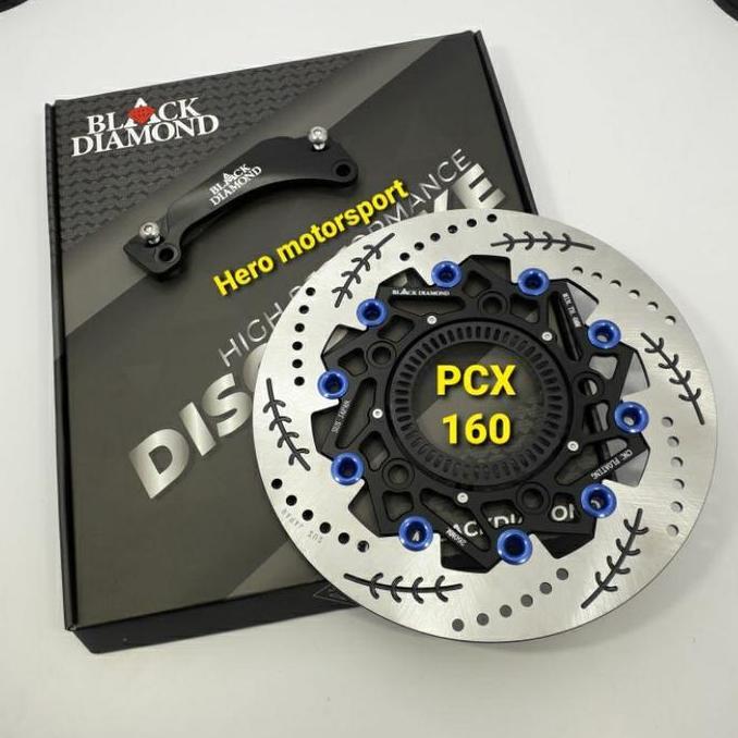 Disc Piringan Cakram Depan PCX 160 ABS Piringan Nyatuh Sensor 260mm Plus Breket Blackdiamond