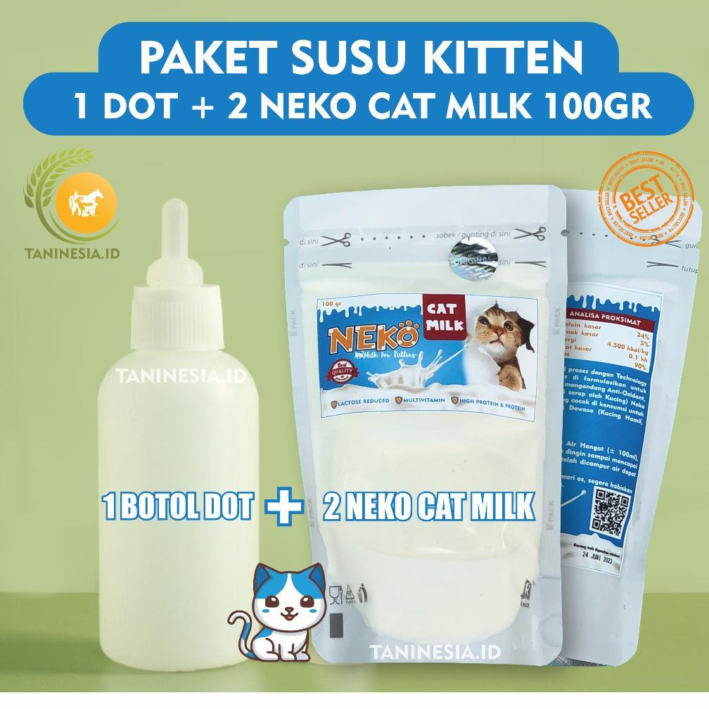 SUSU KUCING + DOT KUCING SILIKON PAKET BUNDLE SUSU + DOT KITTEN BAYI BARU LAHIR HINGGA DEWASA 100GR