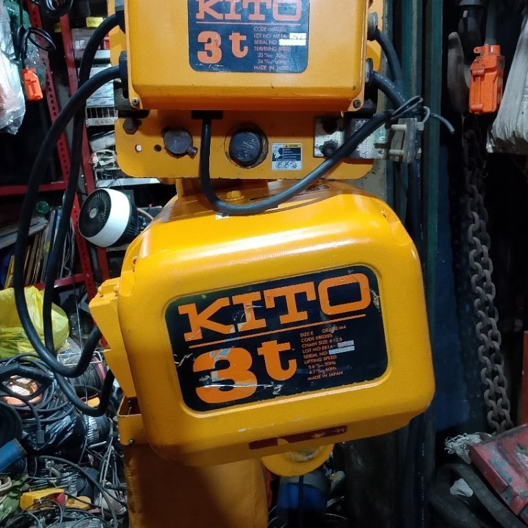 electric hoist chain + troli kito 3 ton b 3 k 4 s