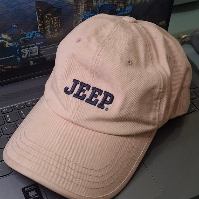 topi vintage Jeep ORI pink thrift outdoor offroad vintagecore outdoortrack
