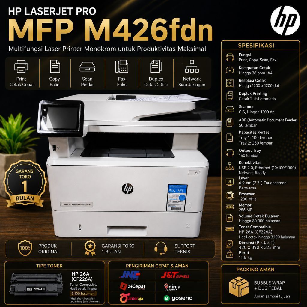 HP LASERJET PRO MFP M426FDN SIAP PAKAI MULTIFUNGSI SECEND