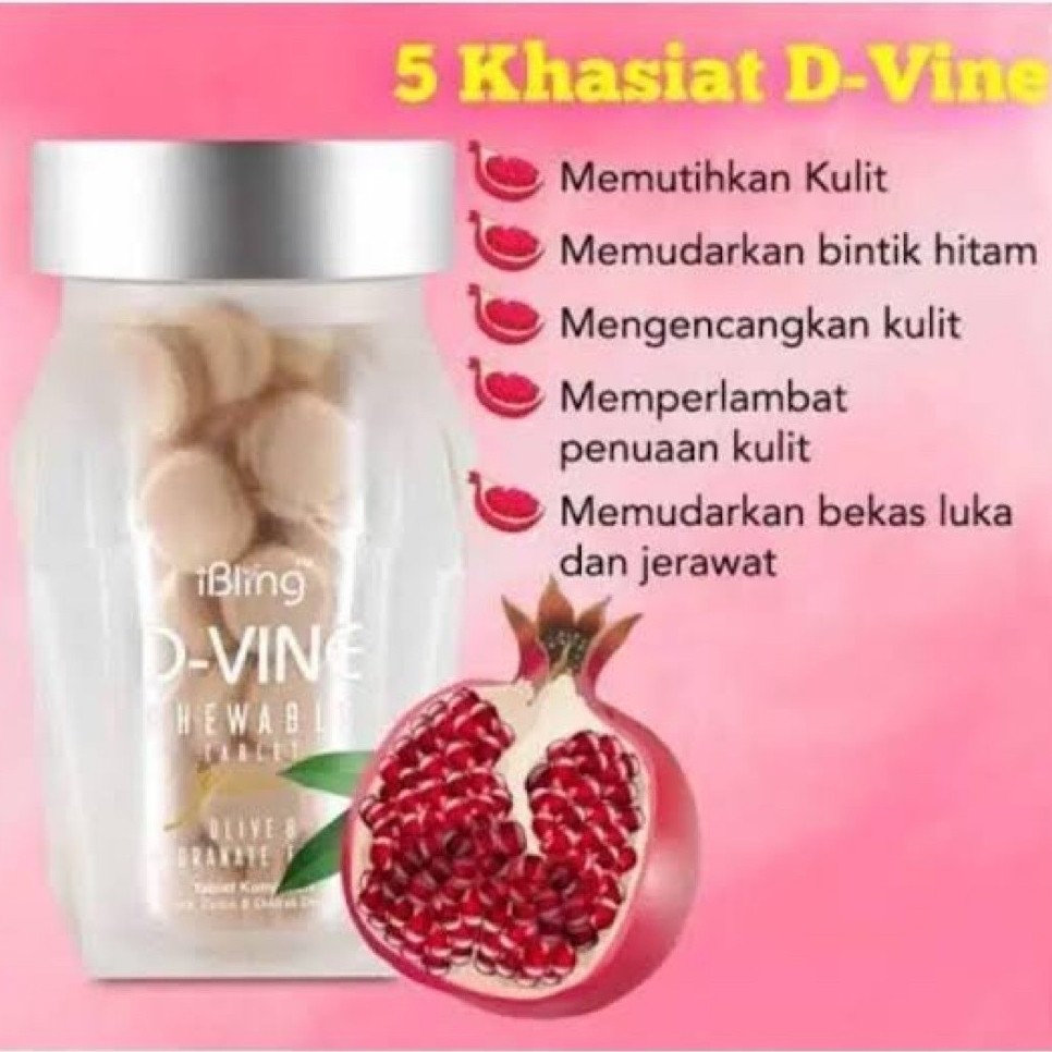 D-Vine Collagen 30 Butir - Ecer Asli Original, Membantu Mencerahkan Kulit