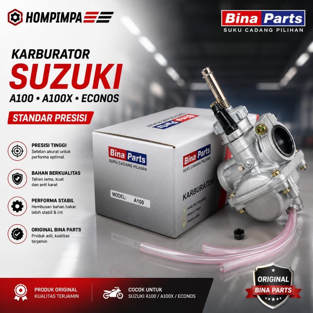 KARBURATOR KARBU SUZUKI A100 A 100 A100X ECONOS BINA PARTS ORIGINAL HIGH QUALITY

