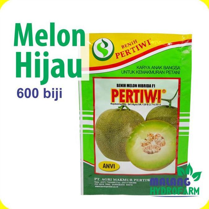 Benih Melon Hijau Pertiwi 600 Biji Unggul Bibit Hidroponik Hydroponik