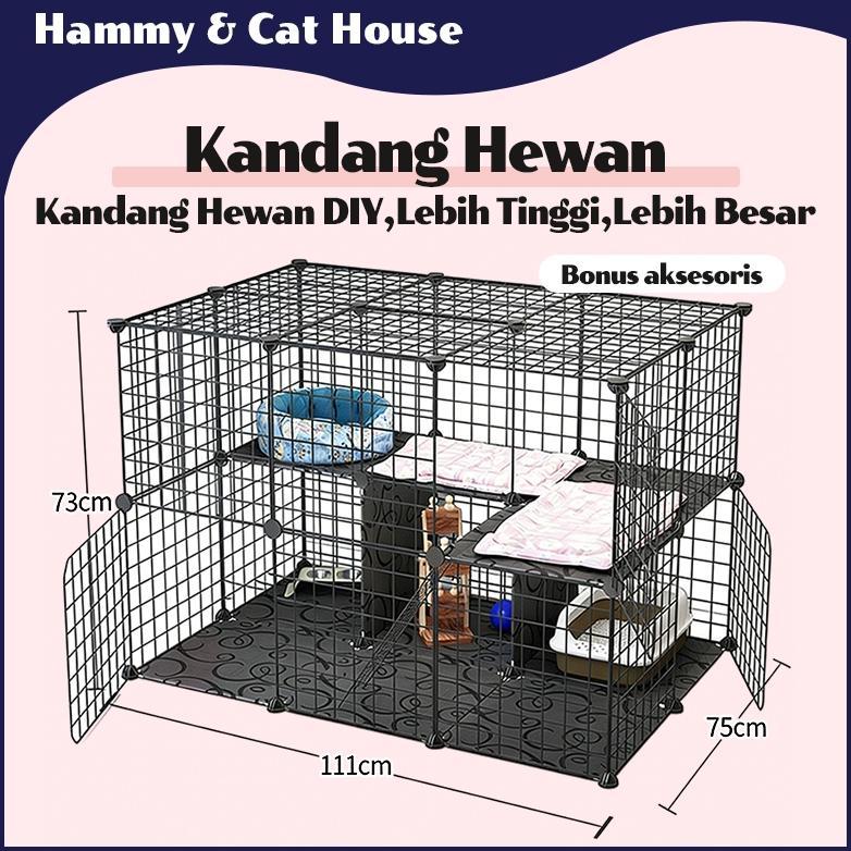 [ MIIS ] 1 Set Kandang Kucing besar Kandang Hamster Pagar Kucing Anjing Pet Cage Pagar Besi DIY Kand