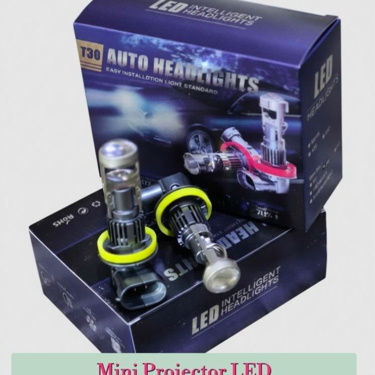 Lampu Foglamp LED mini projector H11 H16 CSP 3570 12V