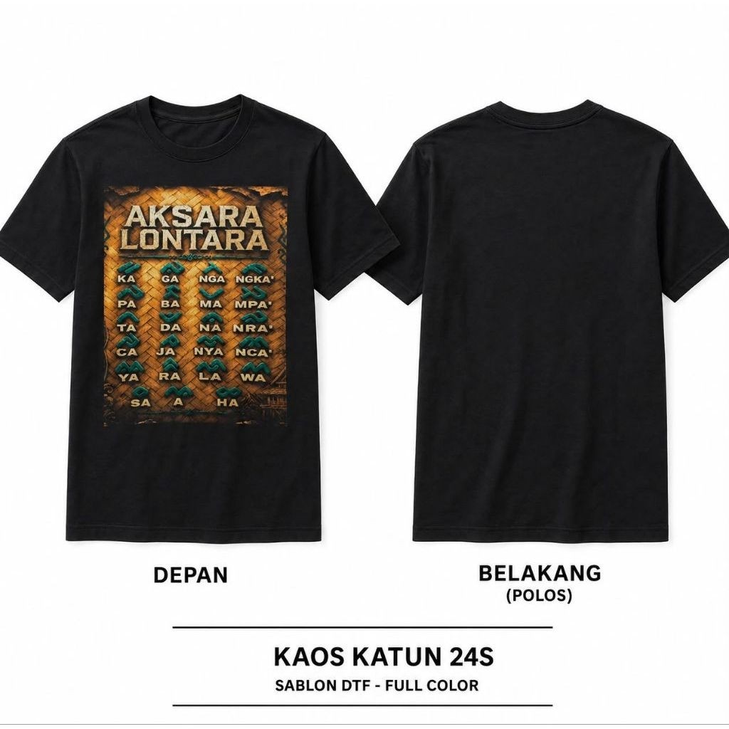 Kaos Bugis Aksara Lontara