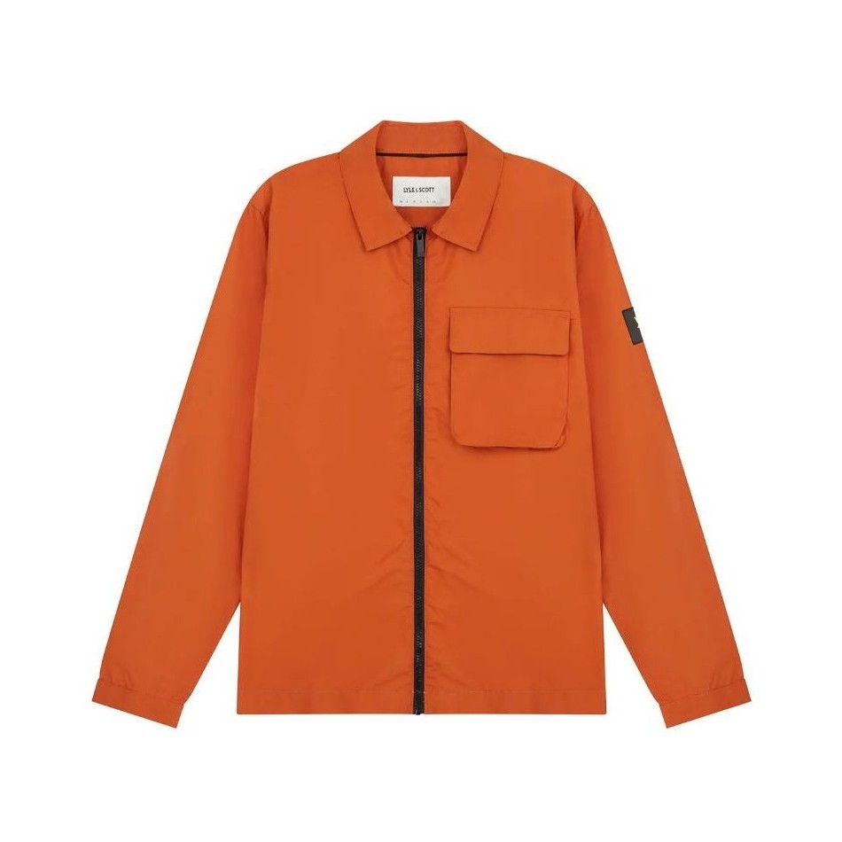 Lyle and Scott Pocket Overshirt Jacket Orange Original