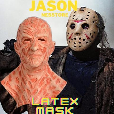 Topeng Jason Freddy Krueger Latex Mask Costumes Adult Party Costume Halloween