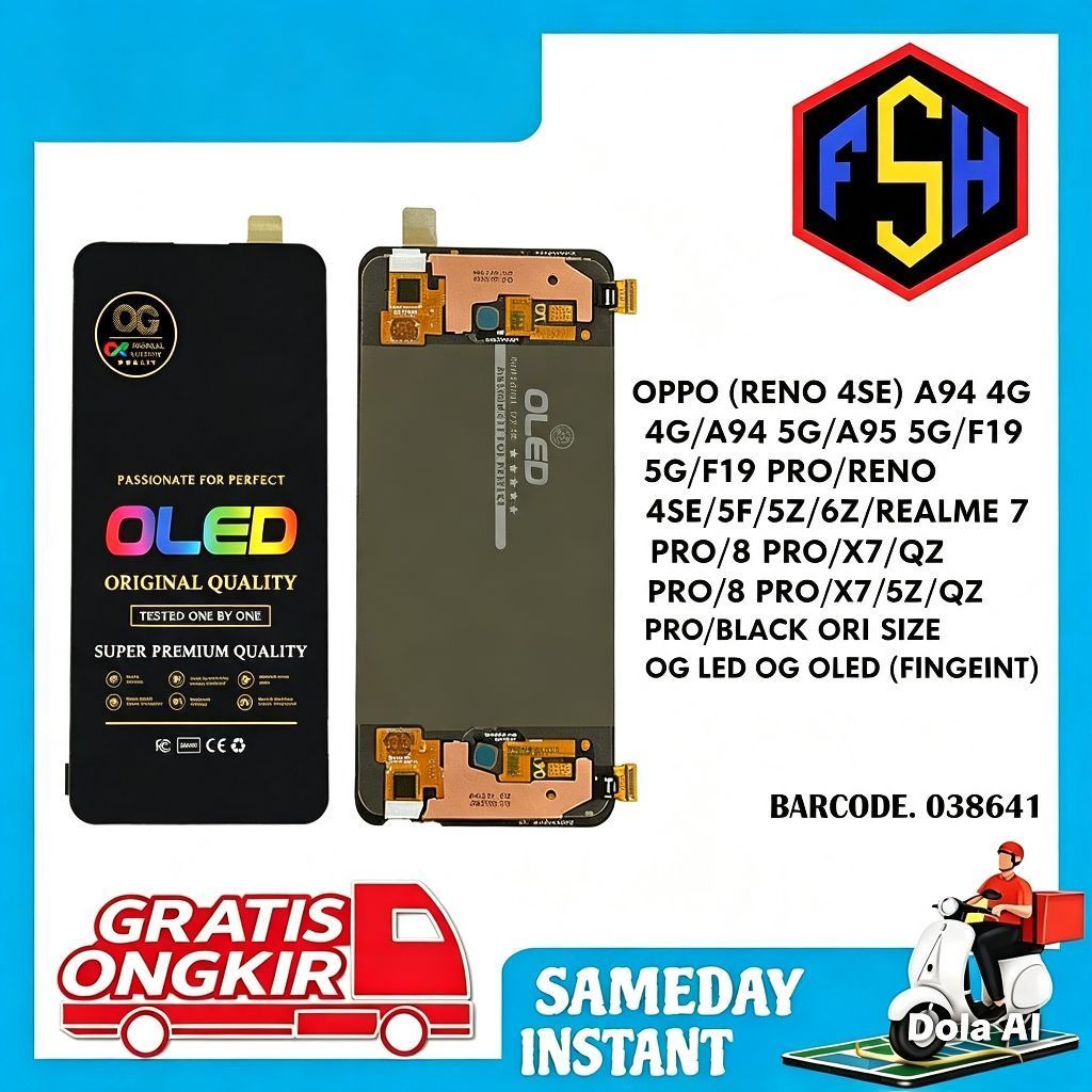 LCD TOUCHREEN OPPO (RENO 4SE) A94 4G/A94 5G/A95 5G/F19 PRO/RENO 4SE/5F/5Z/6Z/REALME 7 PRO/8 PRO/X7/Q