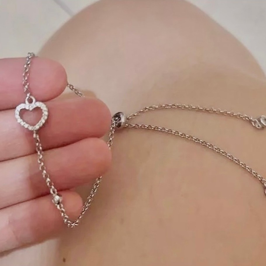 gelang serut love asli perak silver 925 s925 gelang rantai wanita