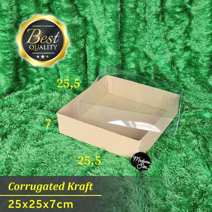 Plastik- Box Mika - Dus Kue - Kotak - Kardus 25X25X7 Cm