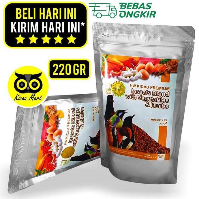 KICAU MART PAKAN MAKANAN BURUNG VOER INSECT BLEND WITH VEGETABLES HERBS HW KICAU