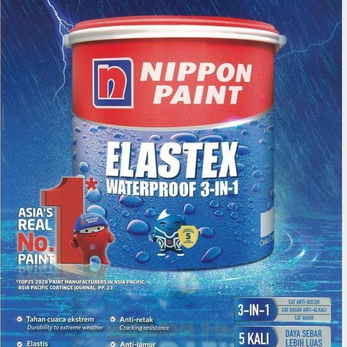 Cat pelapis anti bocor Nippon paint elastex 4 kg, nippon elastex galon