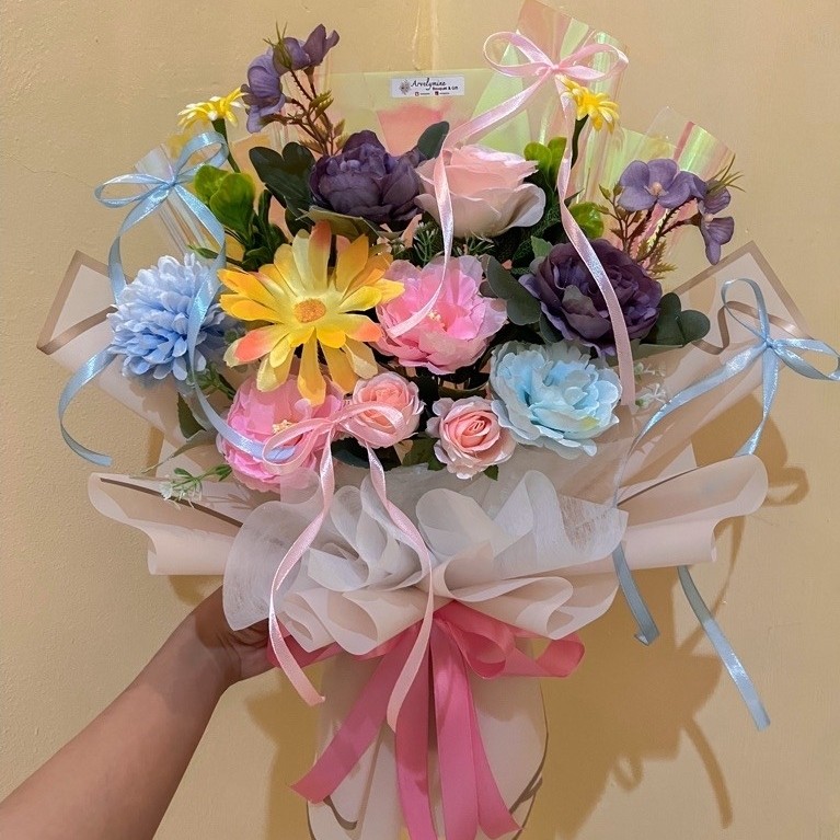 Buket Bunga Wisuda Edisi Buket Manis Pita / Buket Bunga Untuk Wisuda, Anniversary, Hari Guru, dll. /
