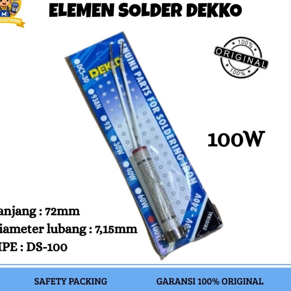 ELEMEN SOLDER 100 WATT DEKKO ORIGINAL ASLI