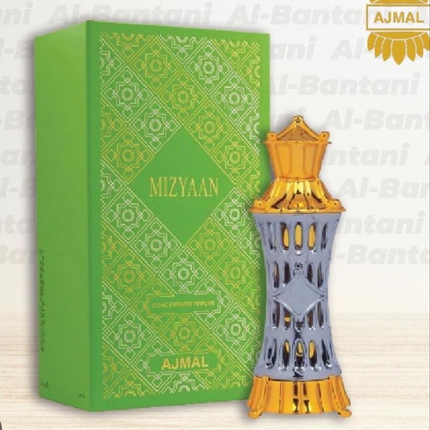 Perfume Ajmal Mizyaan 14ml Concentrated Perfume botol unik warna hijau