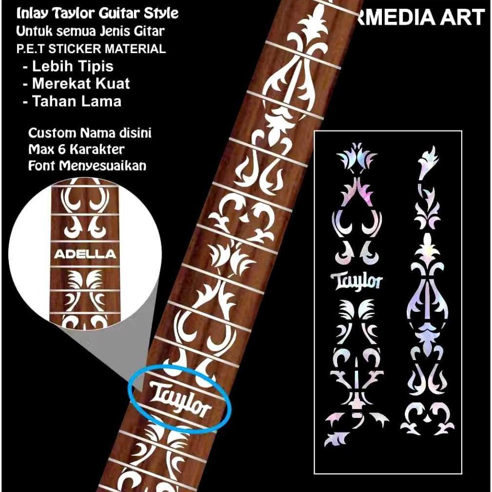 stiker fret gitar keren sticker fretboard gitar sticker inlay gitar akustik batik flower aestetik