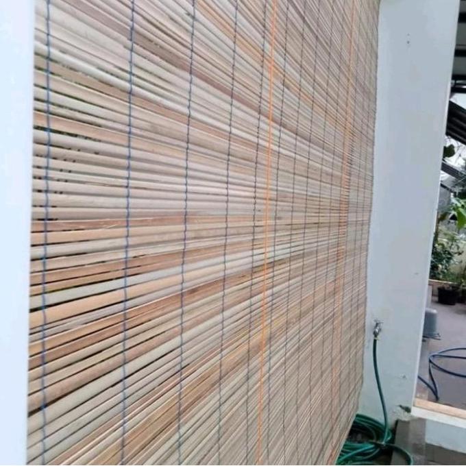 Rumahku- Krey Tirai Bambu Sawit Outdoor Free Tali Penggulung & Ring Siap Pasang