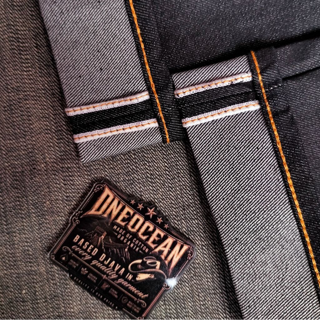 ONE OCEAN DENIM >> blue indigo acent gold VILLAGE FLOWERS x blue indigo