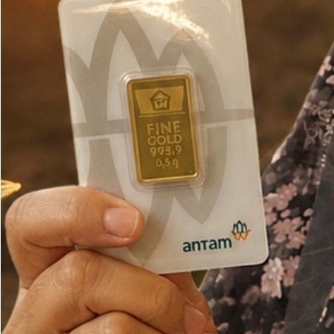 Emas Batangan 0.5gr Antam 24 Karat Murni