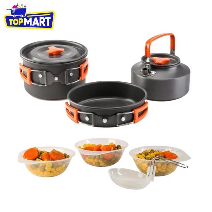BEBAS ONGKIR - TOPMART - Alat Masak Camping Cooking Set Camping Panci Camping Set Alat Masak Outdoor