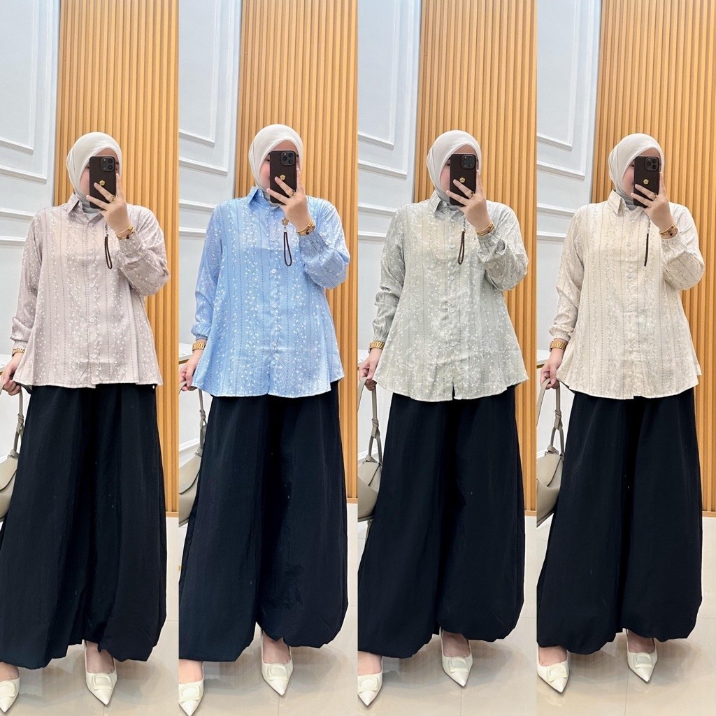 PNC| Atasan Kemeja ZARA MOTIF Bunga Rayon/Silk/Blouse/Tunik Premium Wanita Kekinian Aesthetic motif 