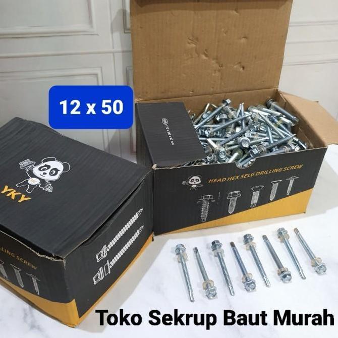 TERBARU - Baut Drilling 12x50 / Baut Roofing Screw 12x50 / Driling Sds/ Sekrup Drilling 12 x 50