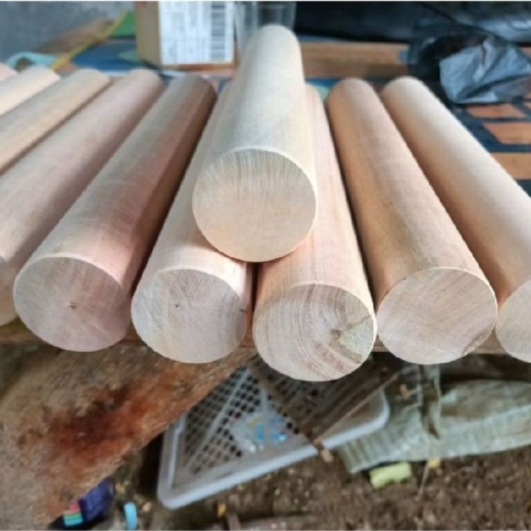 stik kayu mahoni bulat diameter 4cm