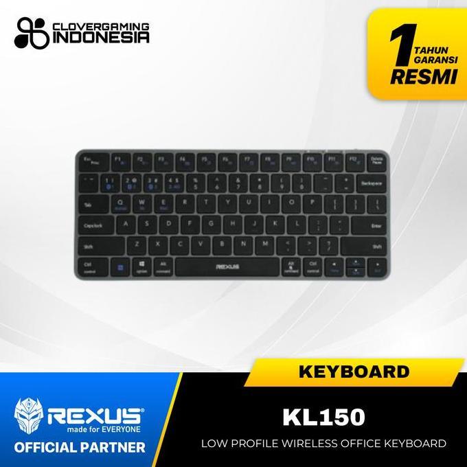 TERMURAH - Rexus KL150 KL-150 Wireless Office Keyboard Low Profile Ultra Slim Design KL 150