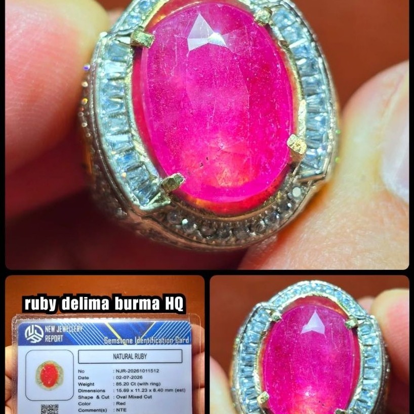 natural Ruby delima Burma Myanmar jumbo kristal bos