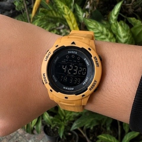 JAM TANGAN PRIA DIGITAL SUNTO WR30M PRIA TALI KUNING