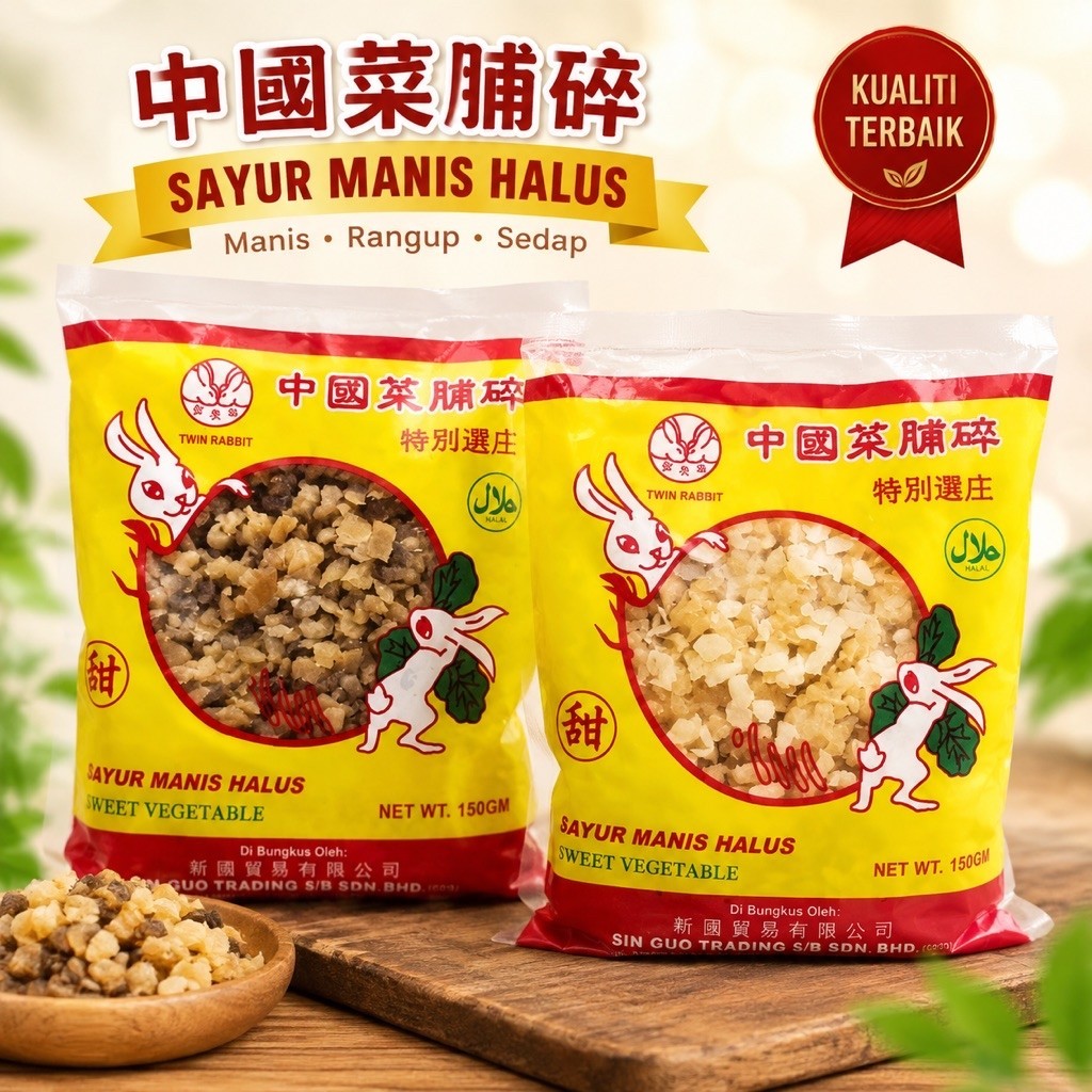 Caipo - Cai Po - Lobak Asin - Lobak Manis - Caipo Manis Asin Twin Rabbit 150gr - Salt Vegetablese