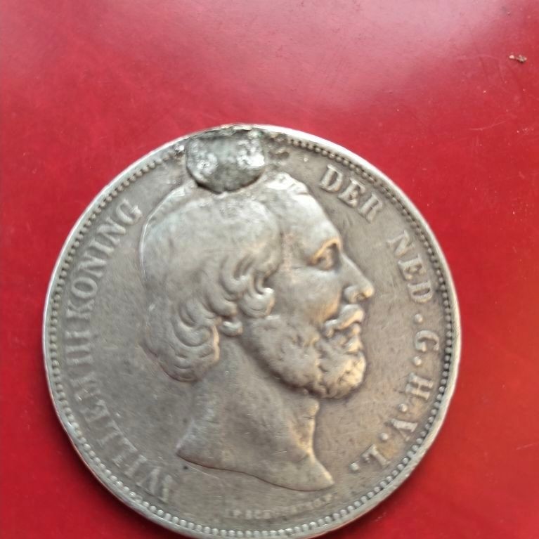 KOIN PERAK BELANDA WILLEM III KONING 1870 PERAK BERKUALITAS  2,5 G BERAT 24,74