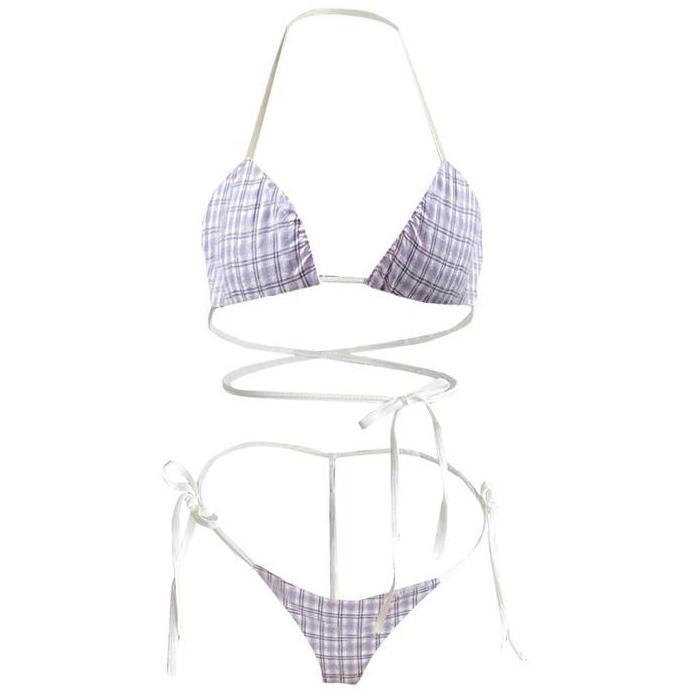 Limited Lingerie Wanita Set Transparan Motif Tali Bra G String Bikin Malan B022 Tidur Bh