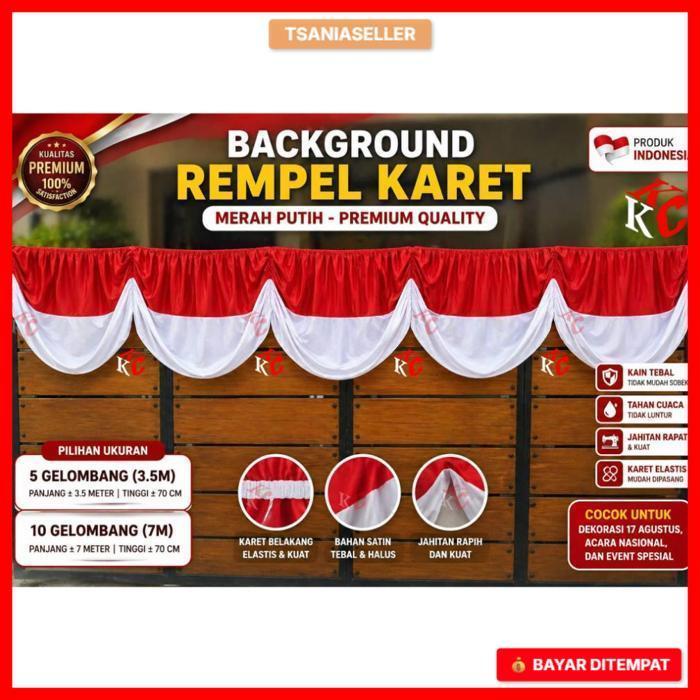 Background Rempel  Karet Merah Putih Background Cantik Gedung Merah Putih Karet