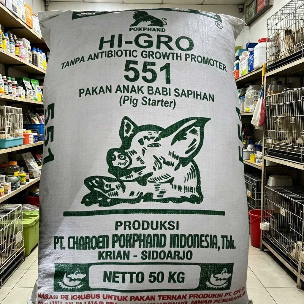 Pelet babi Pur pakan hewan babi starter 551 hi gro 15kg