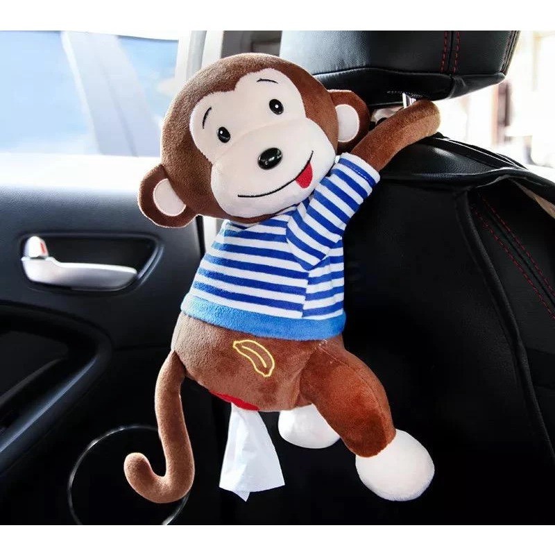 Tempat Tisu Boneka Monyet Gantung Lembut dan Nyaman - Tisu Monyet Pink