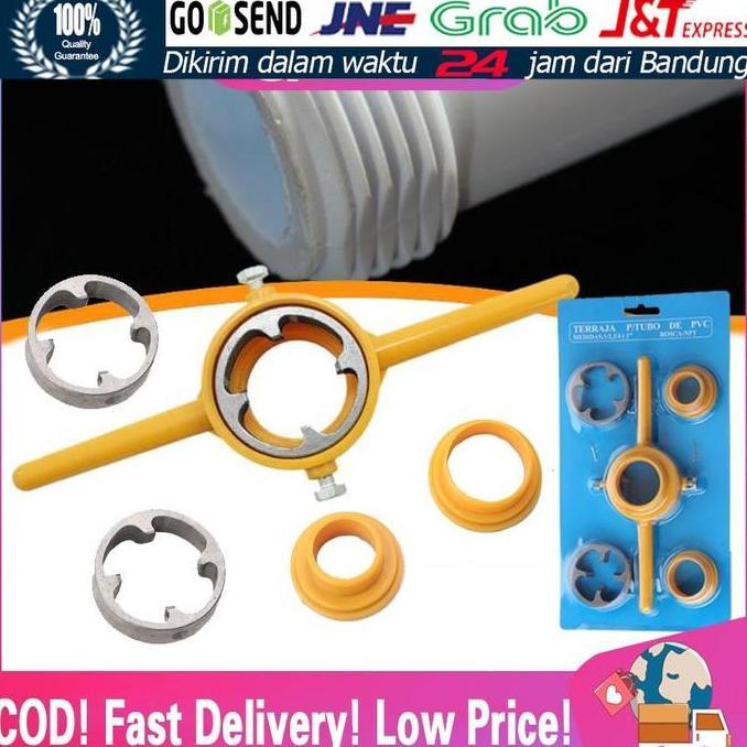 GHUNZING 6Pc alat senai snei drat pipa PVC 1/2" 3/4" 1inch mesin senai pipa PVC