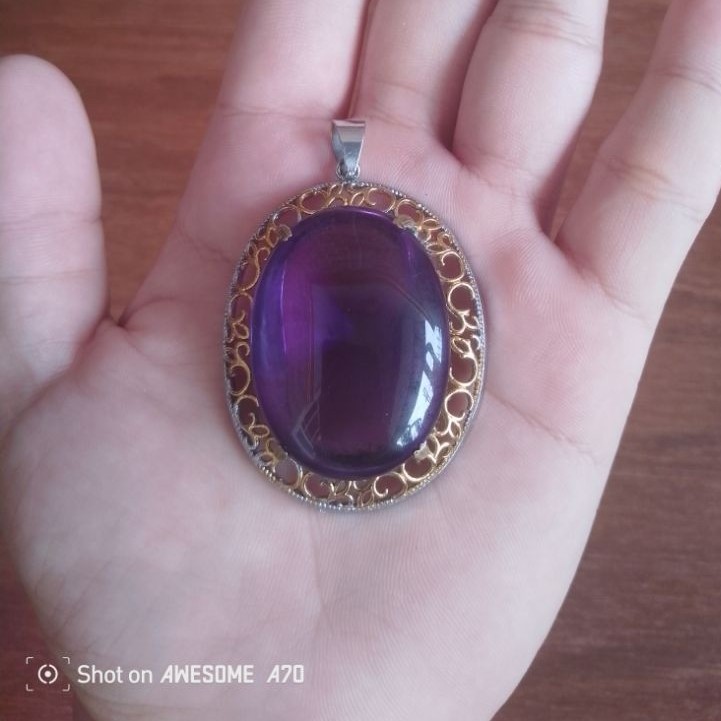 [Masih Baru] Batu Kalung Liontin Kecubung Ungu Ori