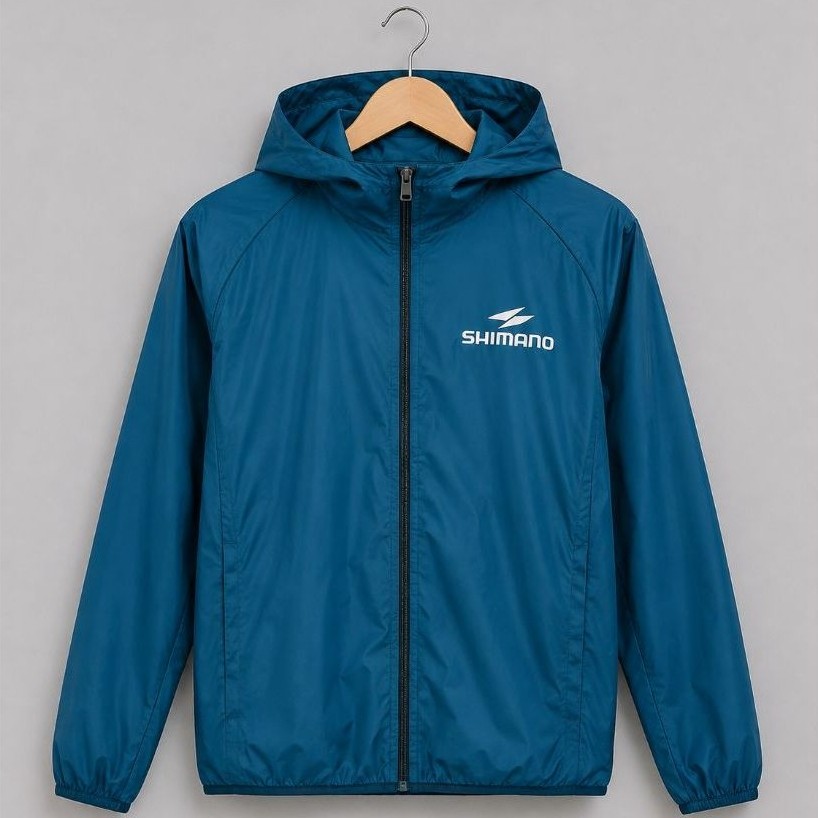 Jaket Parasut Shimano Waterproof Jacket Sauna Parasit Hoodie Olahraga Running Jogging Pria Wanita