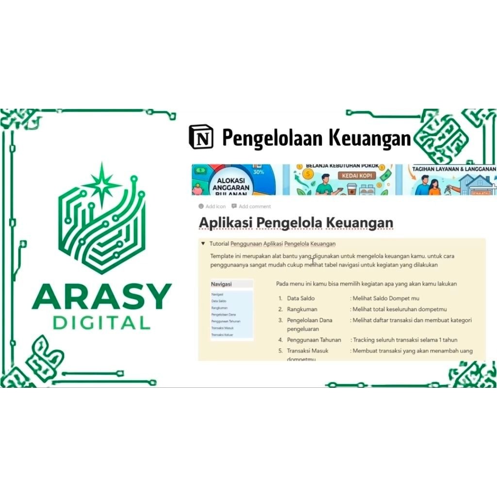 Pengelola Keuangan, Notion Template