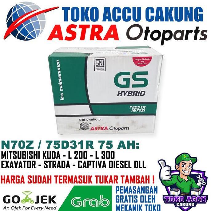 N70Z / 75D31R GS Astra Hybrid 75 Ah (Tukar Tambah)