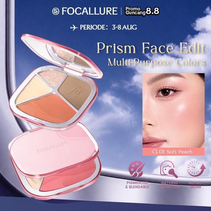 [Official] FOCALLURE Prism Multi Glow Palette Highlighter & Contour & Blush Multi-Use