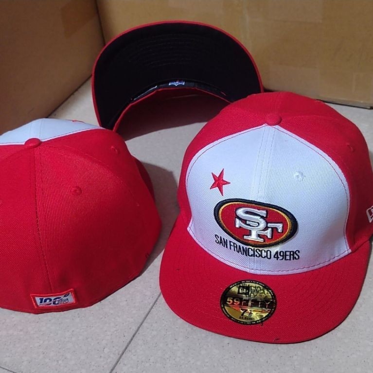 Topi baseball San Francisco 49ers merah putih model 59FIFTY unisex
