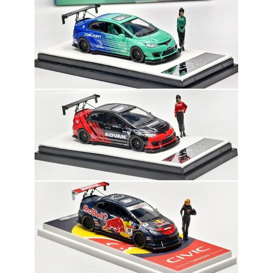 Time Micro Honda Civic FD2 Type R ADVAN FALKEN RED BULL FIGURE Race Series Edition
