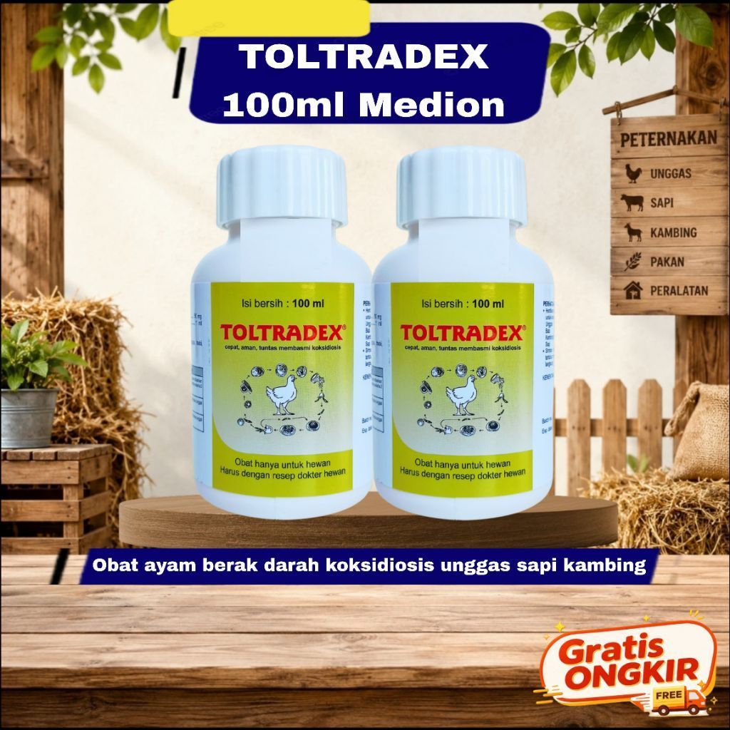 TOLTRADEX 100 ml Medion obat koksidiosis Unggas Ayam Kelinci 100ml