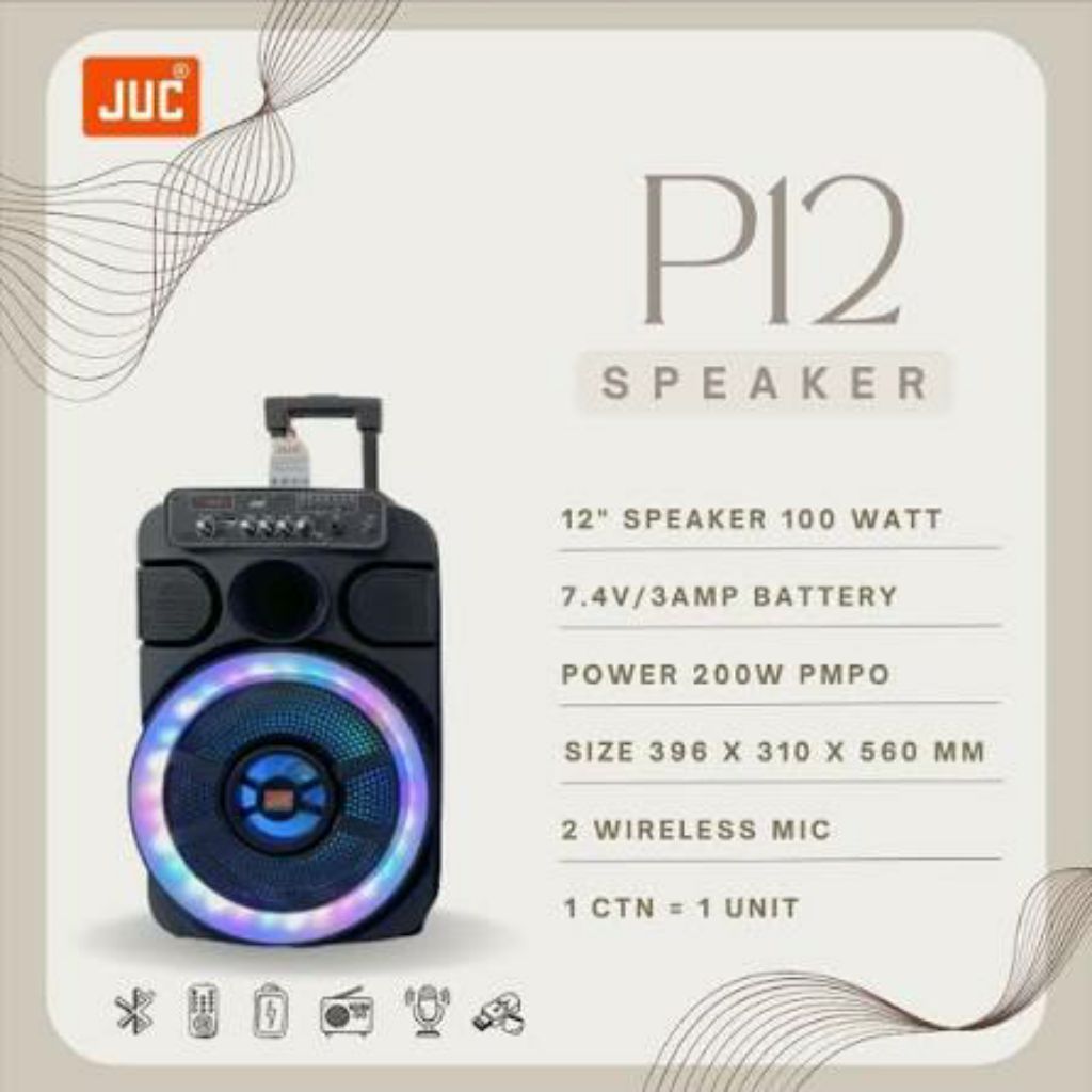 speaker portable 12 inch juc p12 speaker karaoke usb port bluetooth