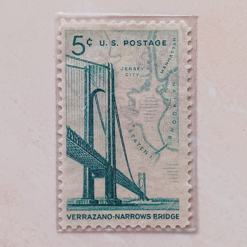 (AD) Perangko Amerika Serikat Opening of Verrazano–Narrows Bridge, New York 5 cent Used