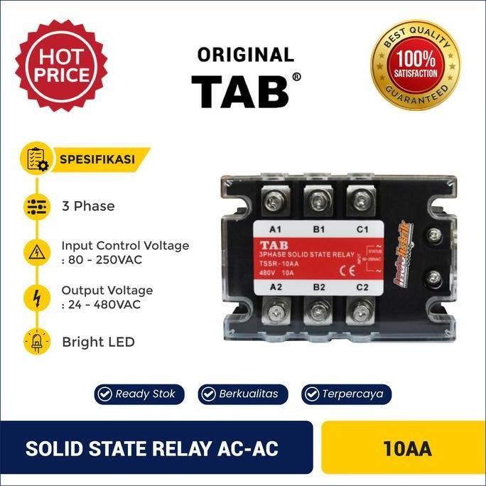 SOLID STATE RELAY 3 PHASE AC-AC 10A TAB - 3 PHASE AC-AC 10 AMPERE HEMAT